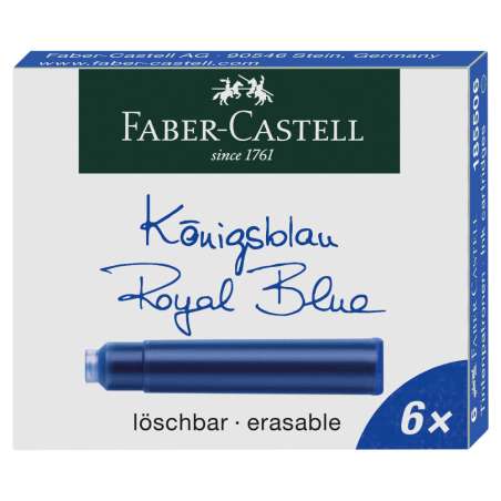 FABER-CASTELL Tintenpatronen 6er Set königsblau