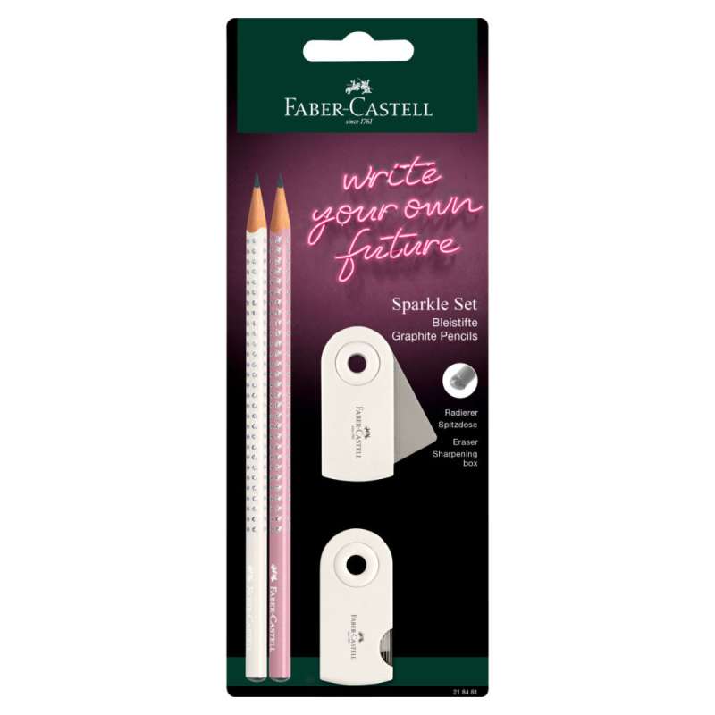 FABER-CASTELL Schreibset Grip Sparkle 4er Set coconut