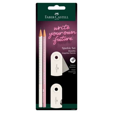 FABER-CASTELL Schreibset Grip Sparkle 4er Set coconut