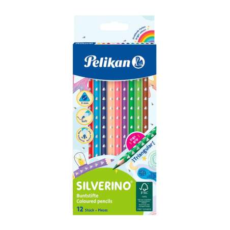 PELIKAN Buntstifte SILVERINO - dreikant dünn 12er Set