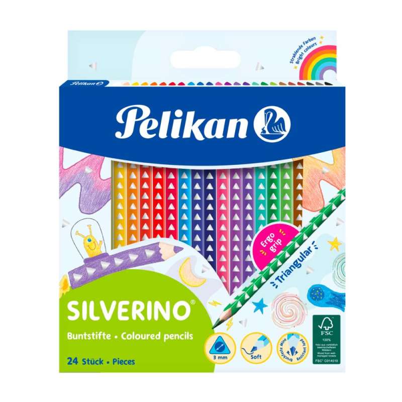 PELIKAN Buntstifte SILVERINO - dreikant dünn 24er Set