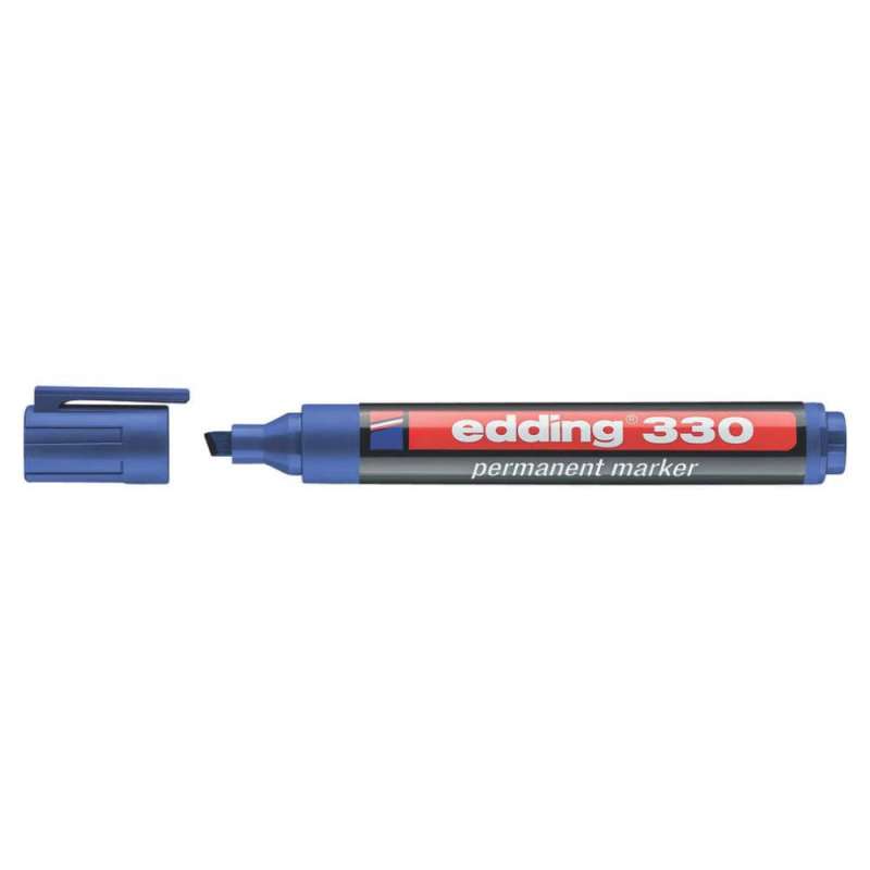EDDING Filzschreiber Filzstift Marker Industrie blau Keilspitze offen