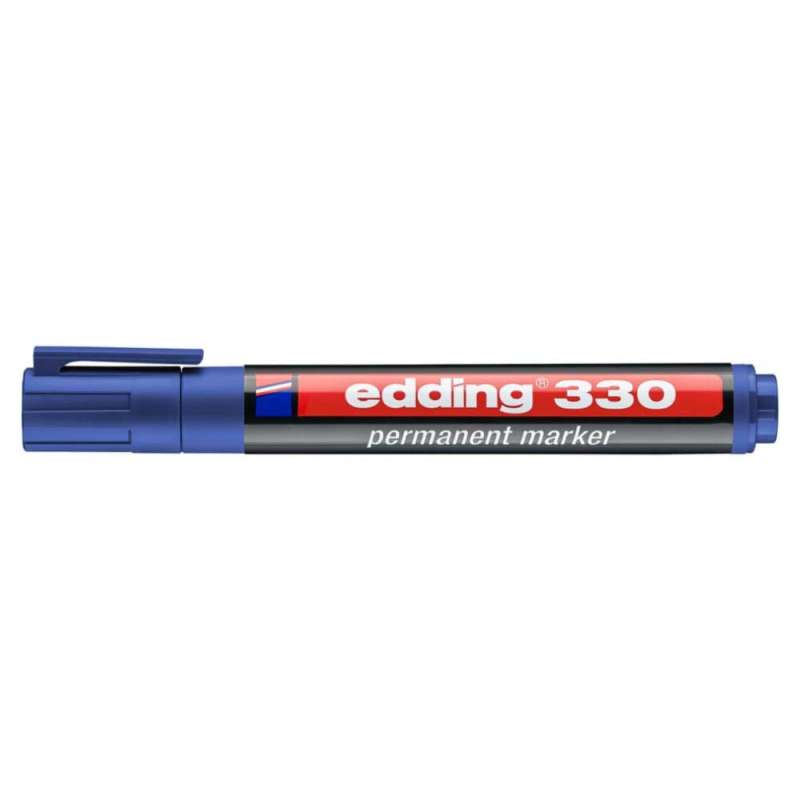 EDDING Filzschreiber Filzstift Marker Industrie blau Keilspitze geschlossen