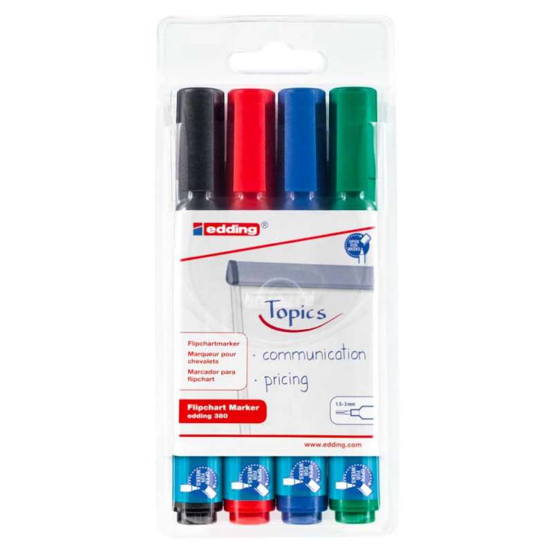 EDDING Flipchart Marker Capp-Off 4er Set 1,5 - 3 mm Packung