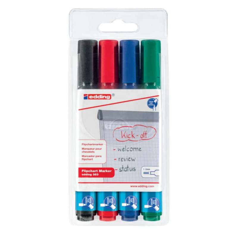 EDDING Flipchart Marker Capp-Off 4er Set 1 - 5 mm Packung