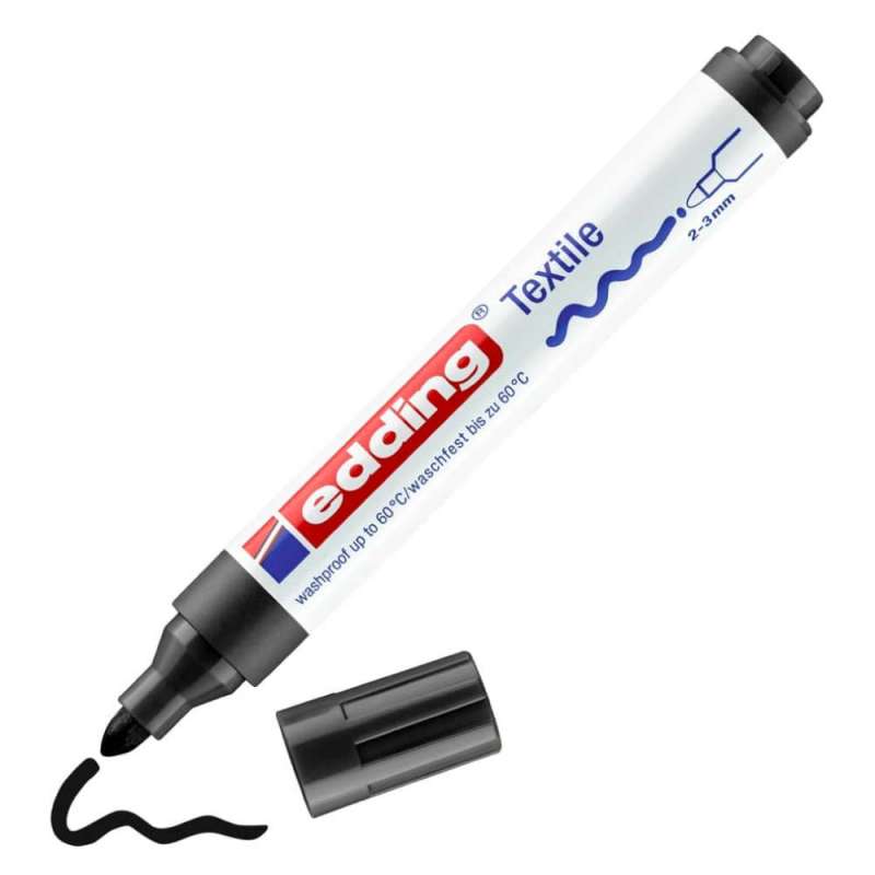 EDDING T-Shirt Marker 4500 und 4600 schwarz  2 - 3 mm