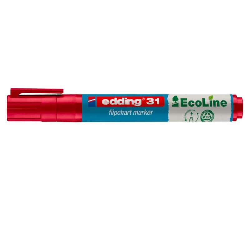 EDDING Flipchartmarker 31 und 32 Ecoline rot 1,5 - 3 mm geschlossen