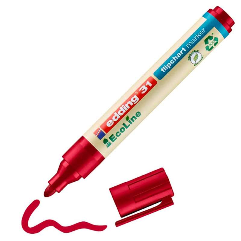 EDDING Flipchartmarker 31 und 32 Ecoline rot 1,5 - 3 mm