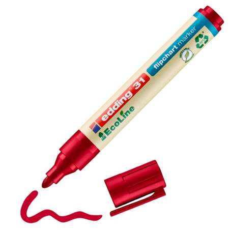 EDDING Flipchartmarker 31 und 32 Ecoline rot 1,5 - 3 mm