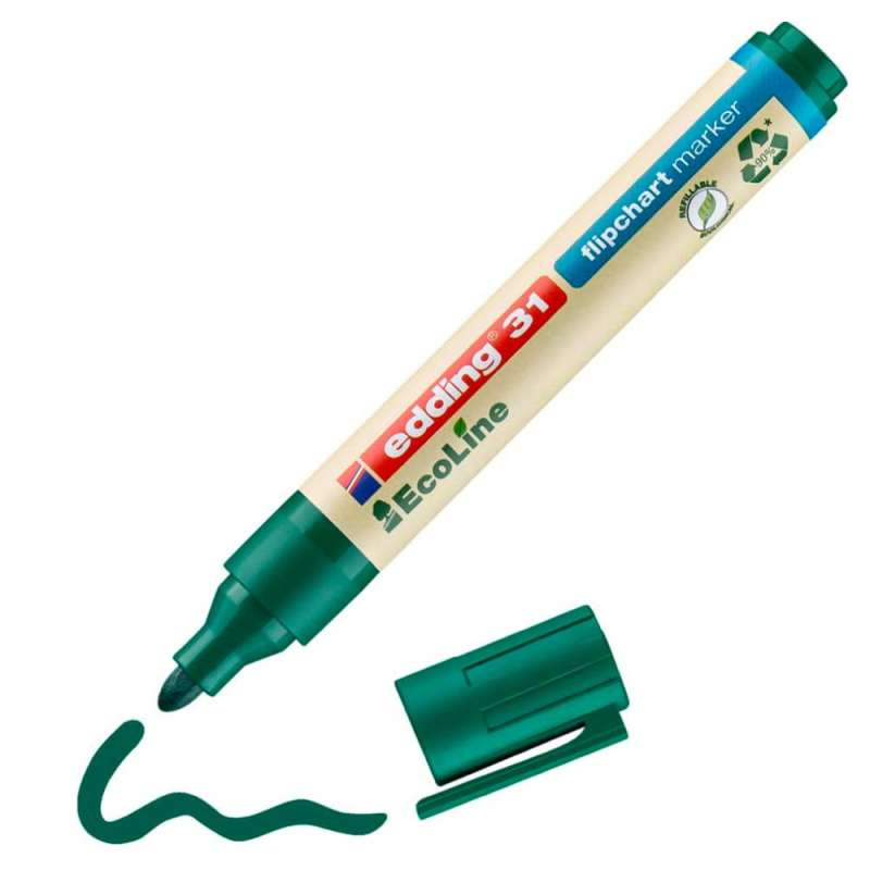 EDDING Flipchartmarker 31 und 32 Ecoline grün 1,5 - 3 mm