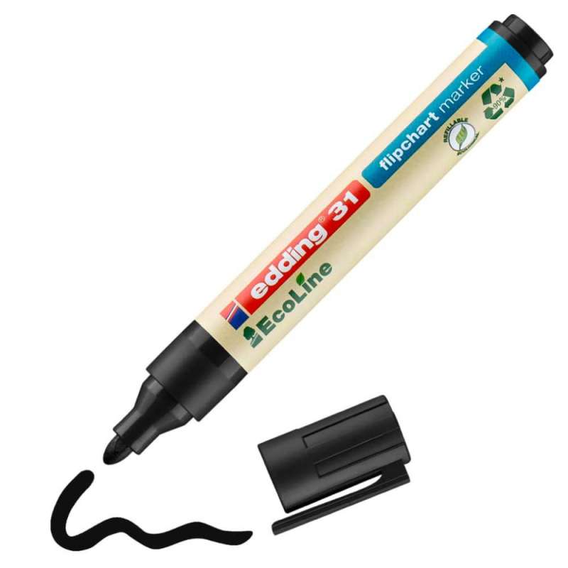 EDDING Flipchartmarker 31 und 32 Ecoline schwarz 1,5 - 3 mm