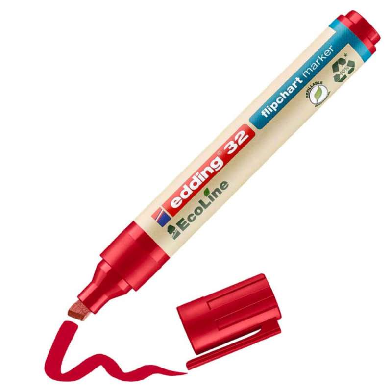 EDDING Flipchartmarker 31 und 32 Ecoline rot 1 - 5 mm