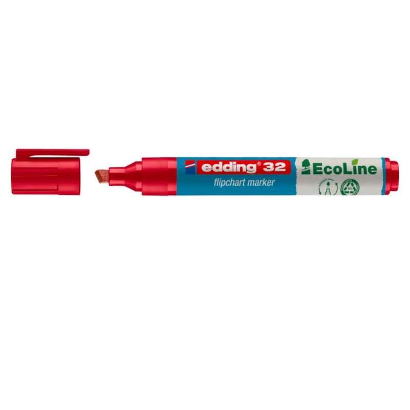 EDDING Flipchartmarker 31 und 32 Ecoline rot 1 - 5 mm offen