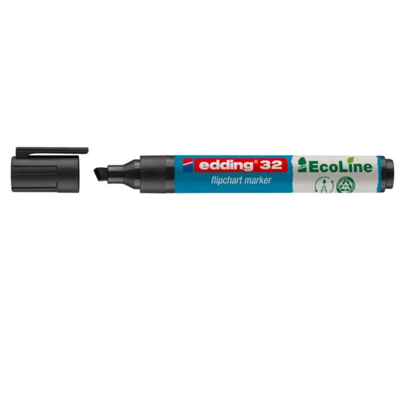 EDDING Flipchartmarker 31 und 32 Ecoline schwarz 1 - 5 mm offen