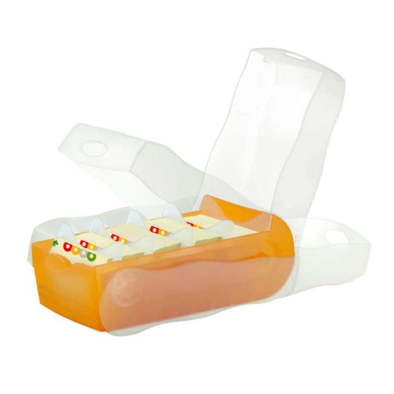HAN Karteikartenbox Croco DIN A7 und A8 quer orange A7 Funktionen