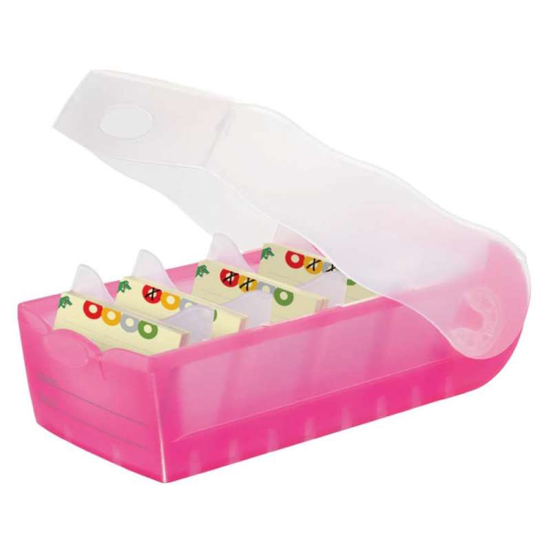 HAN Karteikartenbox Croco DIN A7 und A8 quer pink A8