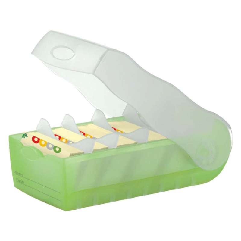 HAN Karteikartenbox Croco DIN A7 und A8 quer grün A8