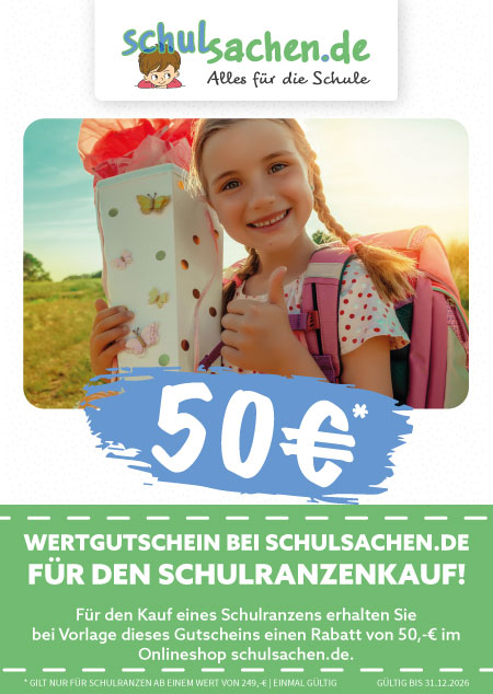 50,-€ Wertgutschein schulsachen.de